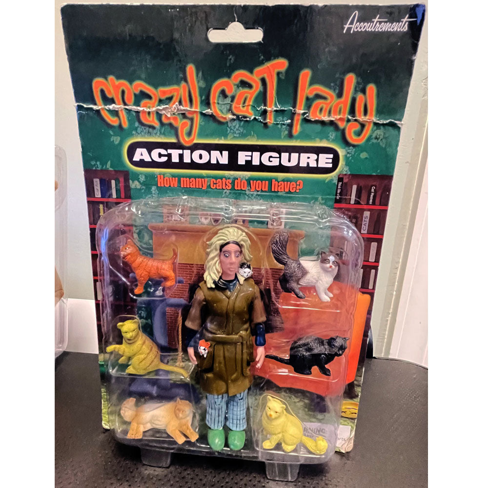 Accoutrements Crazy Cat Lady Action Figure Toy With 6 Cats 2004 Accoutrements Crazy Cat Lady Action Figure Toy With 6 Cats 2004