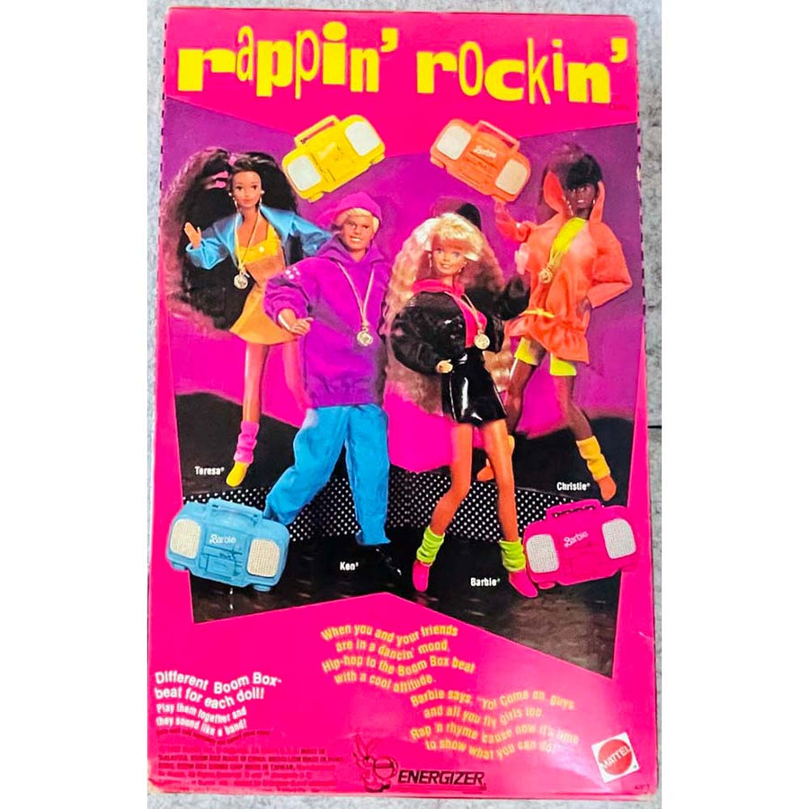 1991 Mattel Rappin' Rockin' Barbie Ken Doll with Boom Box